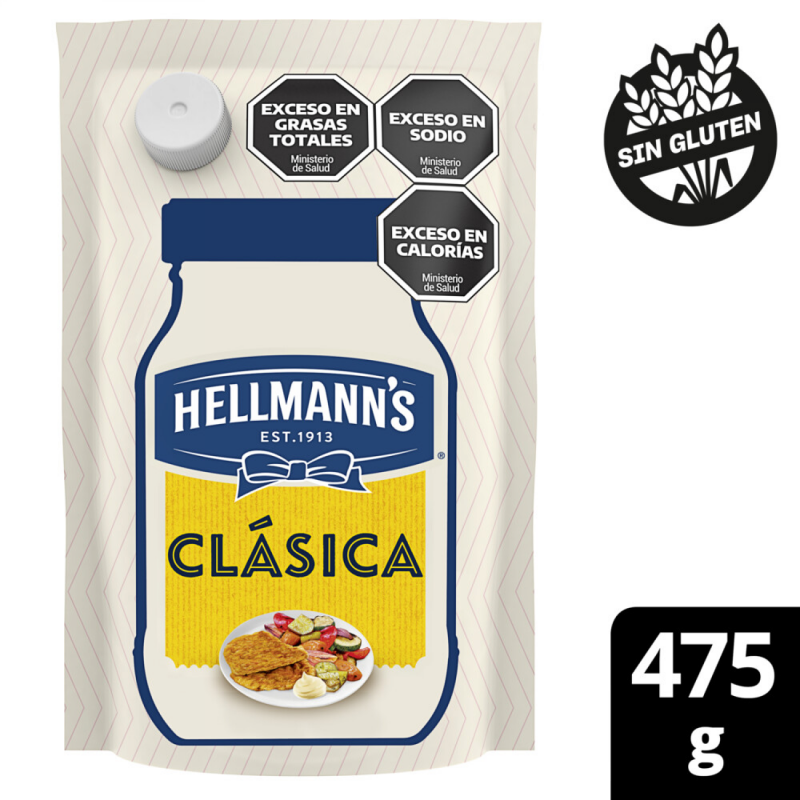 HELLMANNS MAYONESA CLASICA D/P 500ML / 475G