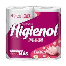 HIGIENOL PAPEL HIGIENICO PLUS DOBLE HOJA 4UX30M