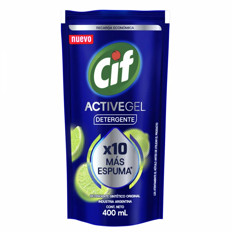 CIF DETERGENTE ACTIVEGEL MAS ESPUMA 400ML